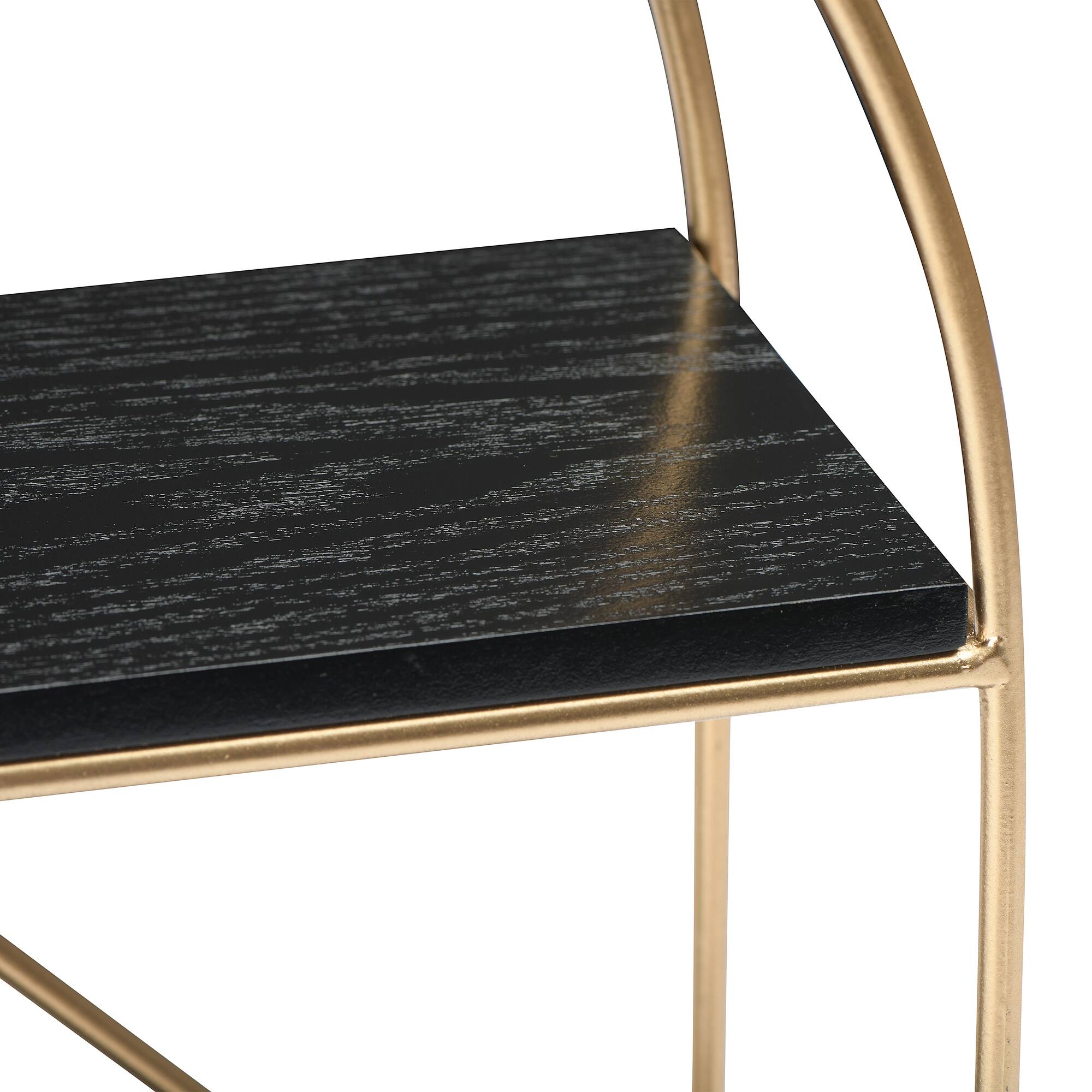 Hello Honey® Wood & Metal Gold Crescent Wall Shelf